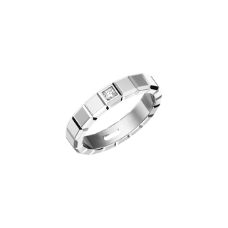 Cube-Link Ring, White Gold Tone, Stone-Set, White