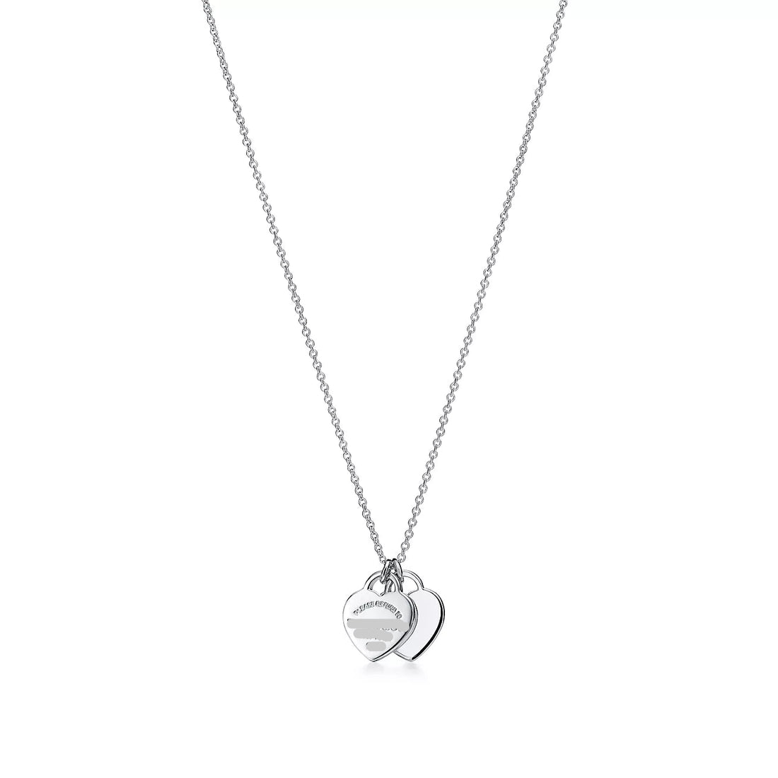 Double Heart Tag Pendant Necklace