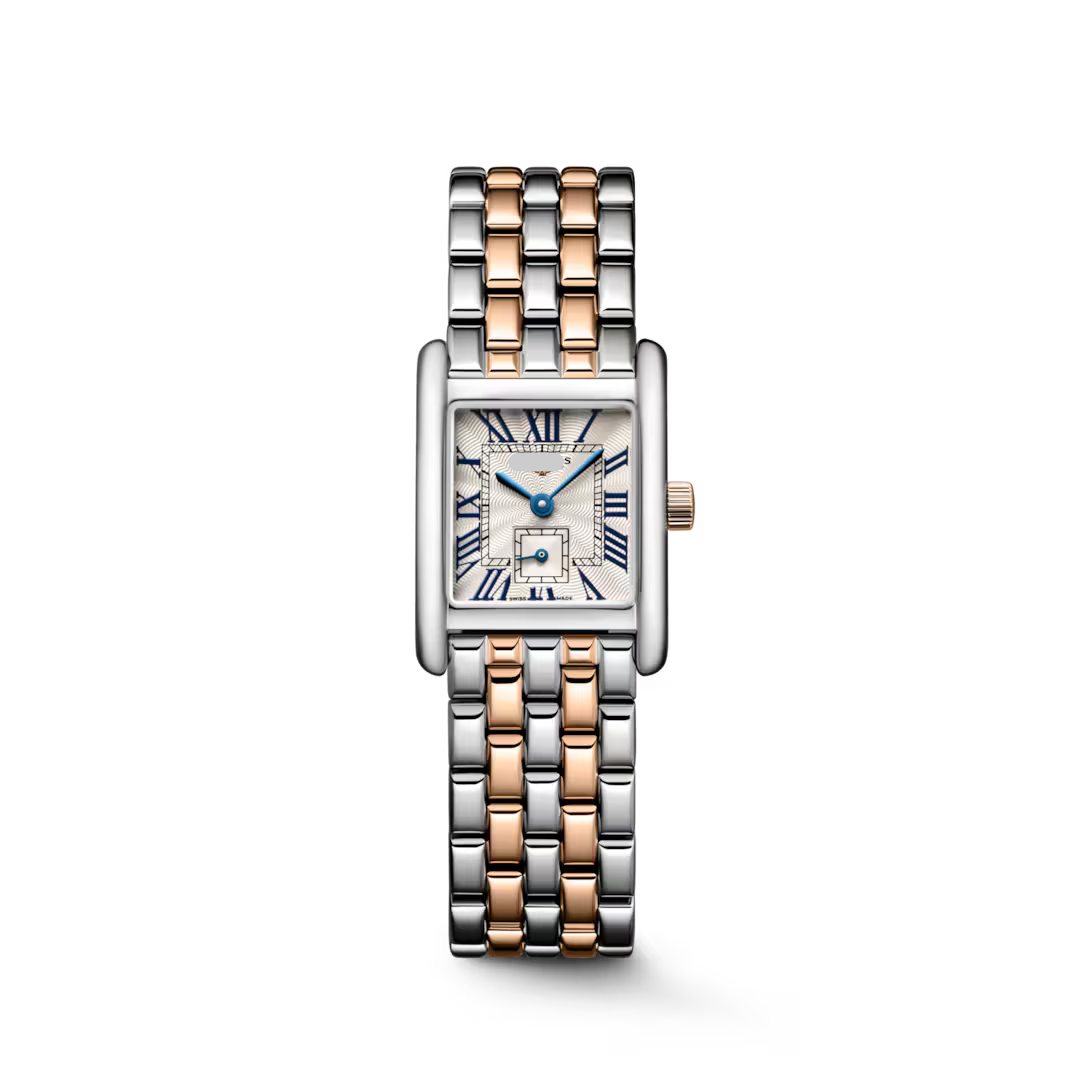 Rectangular Case Watch, 18K, Rose Gold Tone, Steel