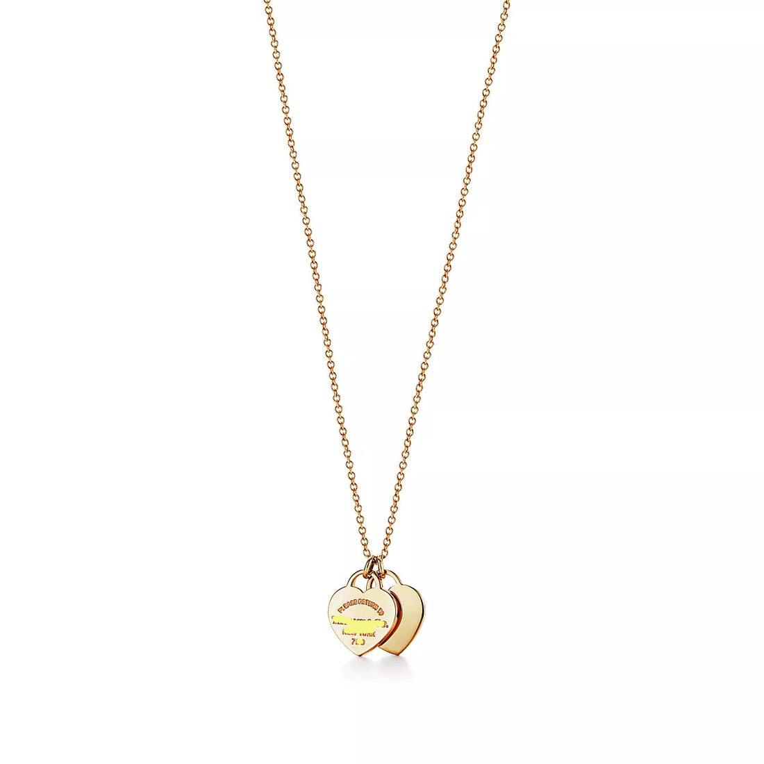 Double Heart Tag Pendant Necklace
