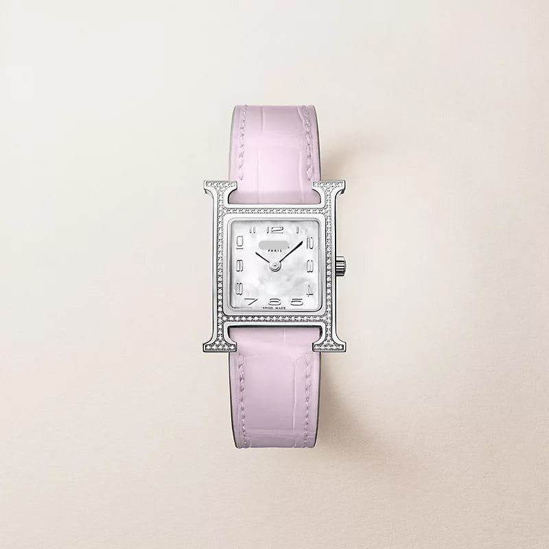 H-Case Watch, Steel, Stone-Set, Small Model, 25 mm