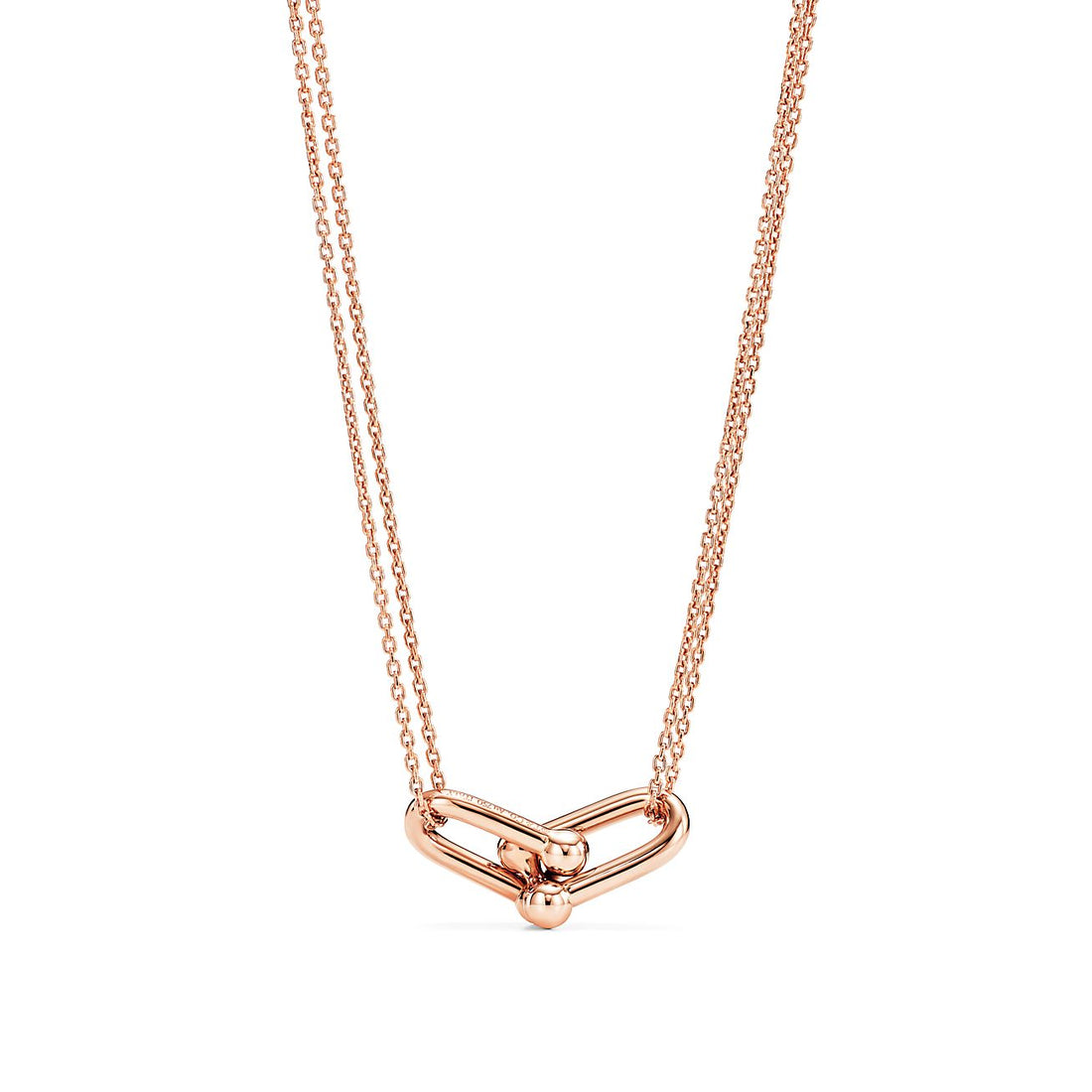 Link Pendant Necklace, Rose Gold Tone
