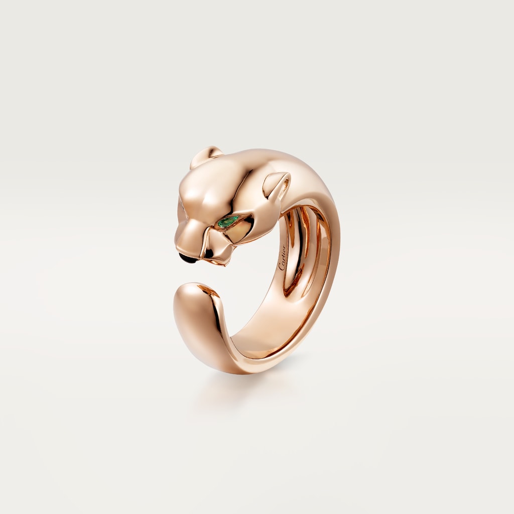 Feline Motif Ring, Medium Model, Rose Gold Tone