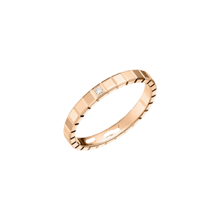 Cube-Link Ring, Rose Gold Tone, Stone-Set