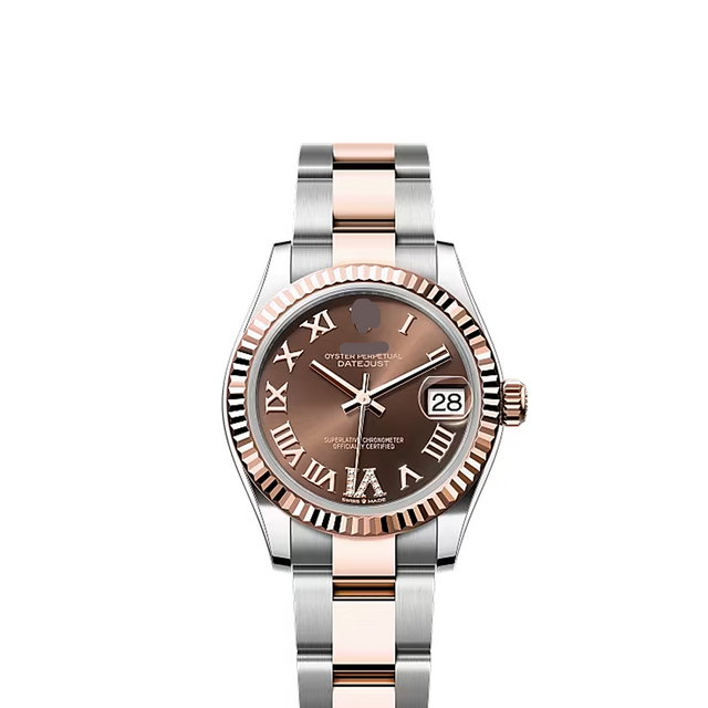Classic Date Watch, Rose Gold Tone, Steel, 31 mm