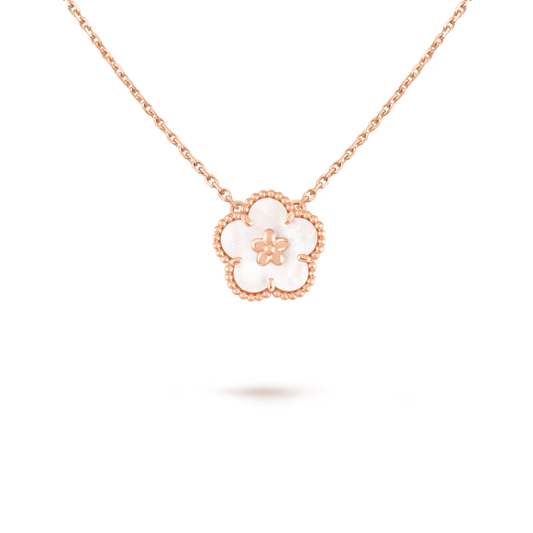 Butterfly Motif Necklace, Rose Gold Tone