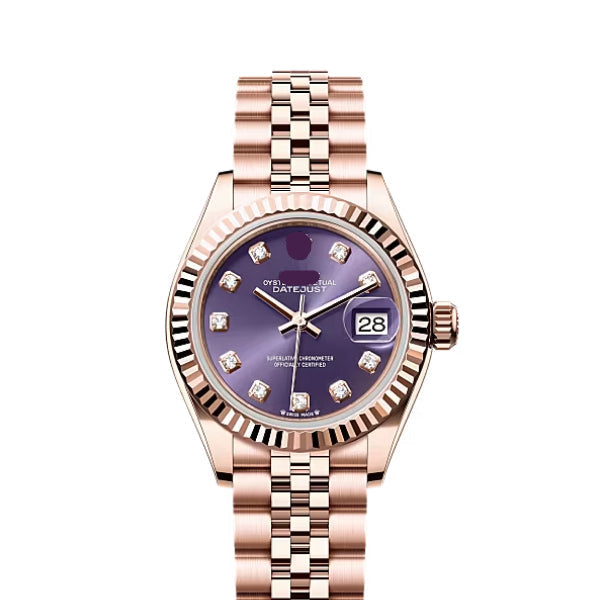 Classic Date Watch, Rose Gold Tone, Steel, 28 mm