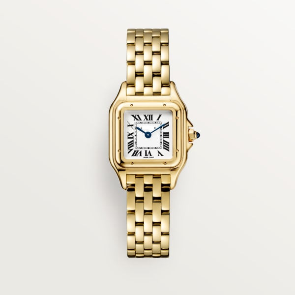 Square Link-Bracelet Watch, Yellow Gold Tone, Small Model