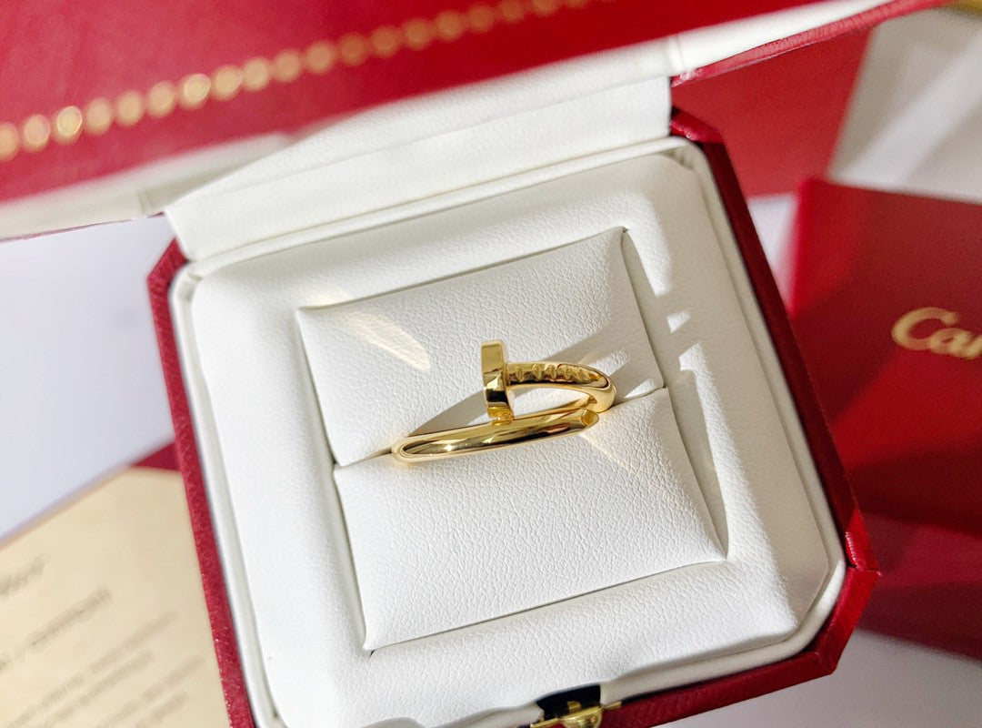 Wrapped Nail Ring, Yellow Gold Tone
