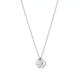 Double Heart Tag Pendant Necklace