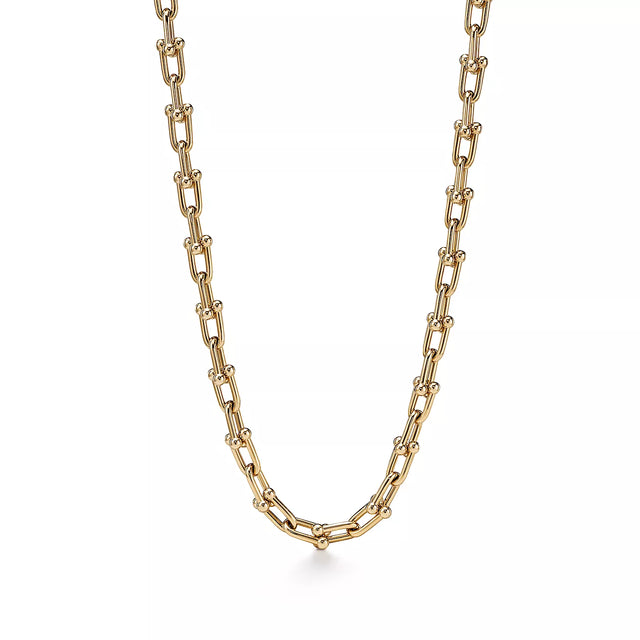 Link Chain Necklace, Yellow Gold Tone
