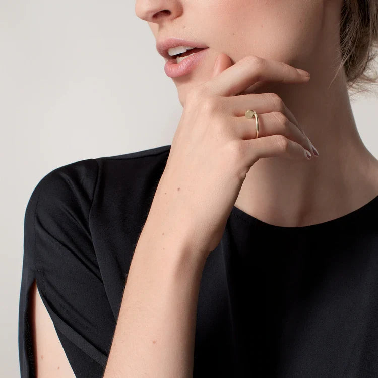 Wrapped Nail Ring, Yellow Gold Tone