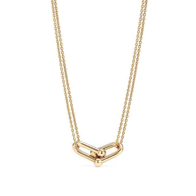 Link Pendant Necklace, Yellow Gold Tone