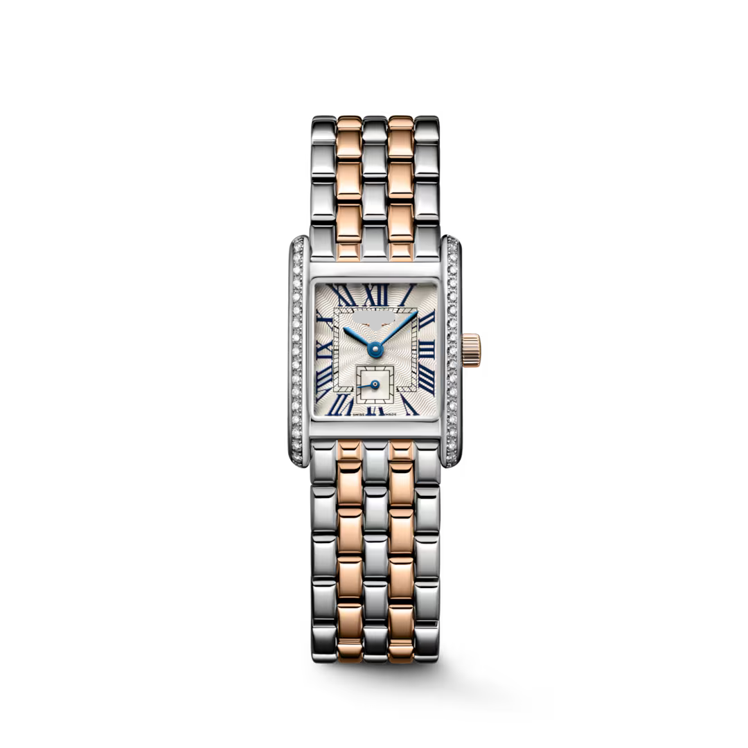 Rectangular Case Watch, 18K, Rose Gold Tone, Steel