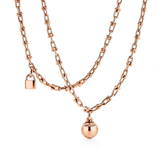 Link Chain Necklace, Rose Gold Tone