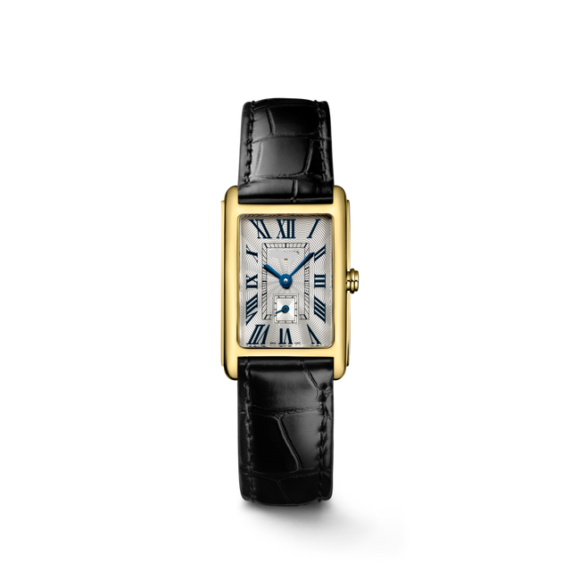 Rectangular Case Watch, 18K, Yellow Gold Tone