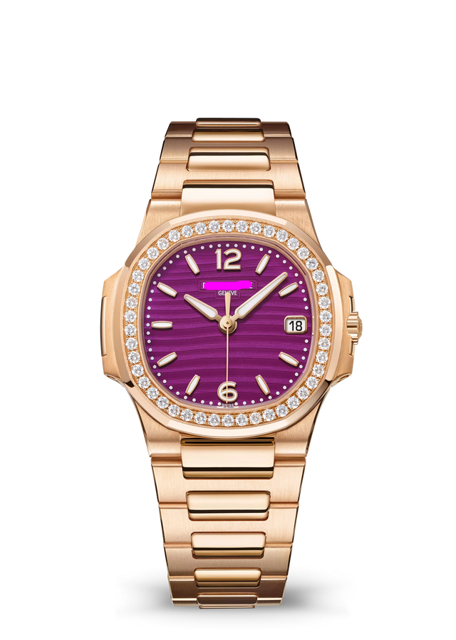 Porthole Case Watch, Rose Gold Tone, Stone-Set