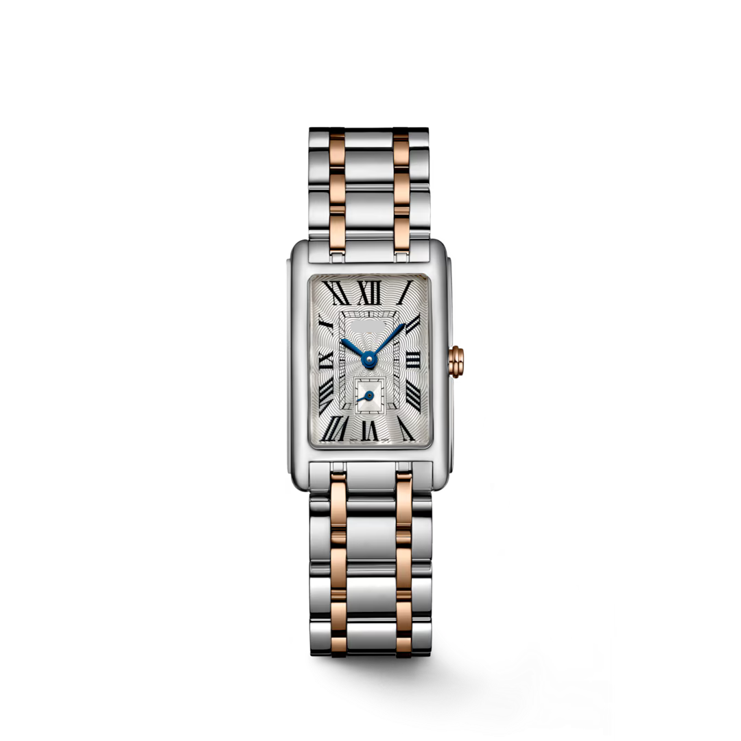 Rectangular Case Watch, 18K, Rose Gold Tone, Steel