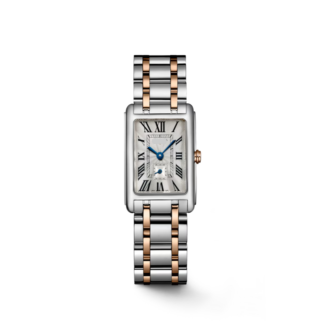 Rectangular Case Watch, 18K, Rose Gold Tone, Steel