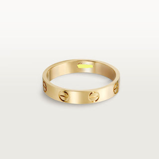 Screw-Motif Band Ring, Small Model, Yellow Gold Tone