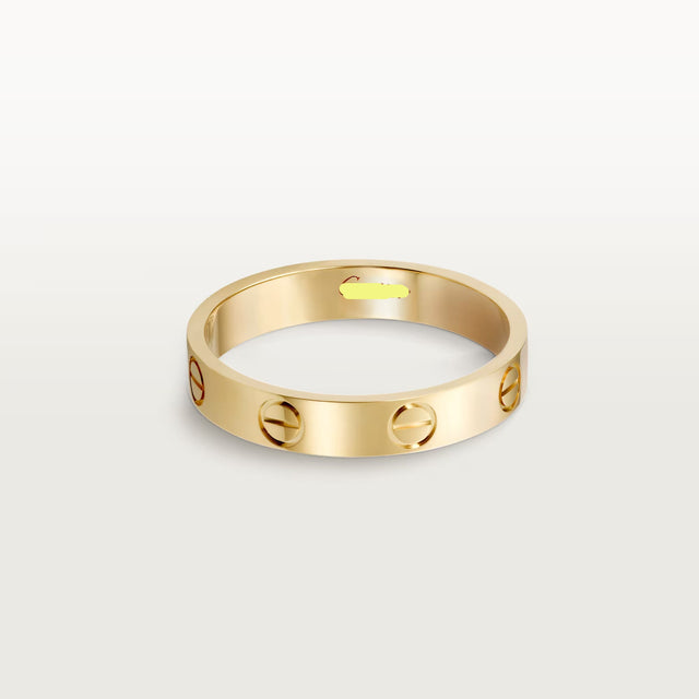 Screw-Motif Band Ring, Small Model, Yellow Gold Tone