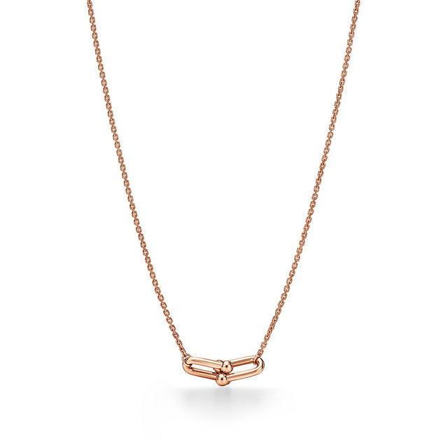 Link Pendant Necklace, Rose Gold Tone