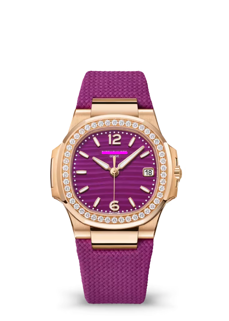 Porthole Case Watch, Rose Gold Tone, Stone-Set, 32 mm