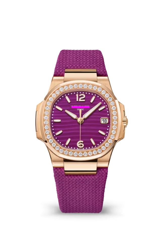 Porthole Case Watch, Rose Gold Tone, Stone-Set, 32 mm