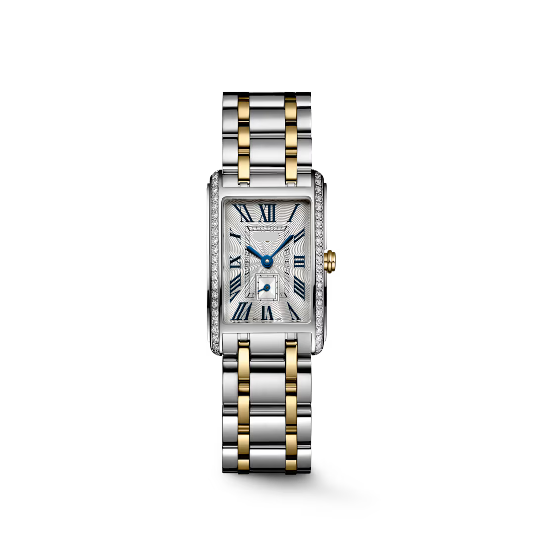 Rectangular Case Watch, 18K, Yellow Gold Tone, Steel