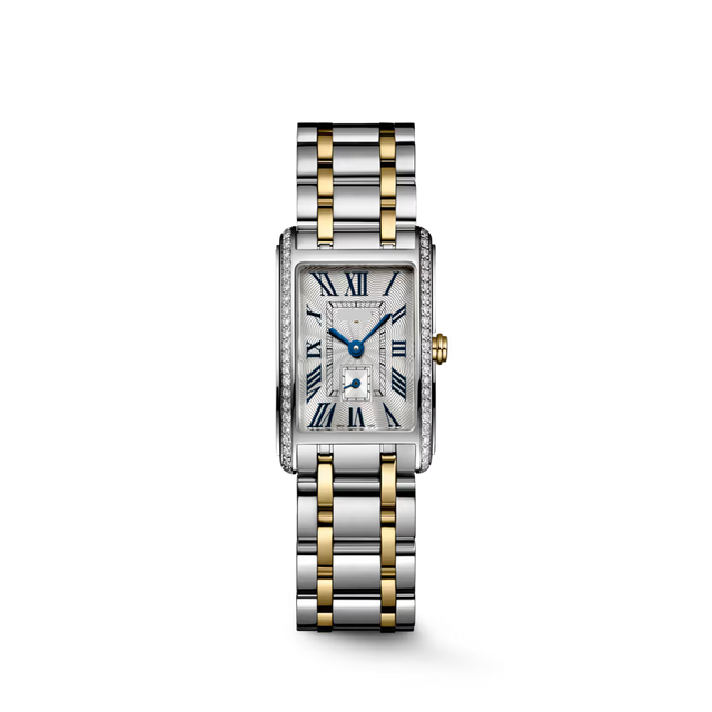 Rectangular Case Watch, 18K, Yellow Gold Tone, Steel