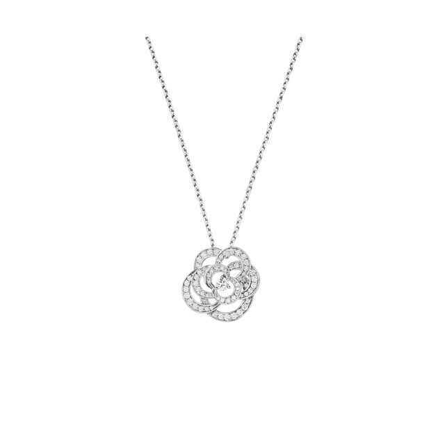 Chain Necklace, White Gold Tone