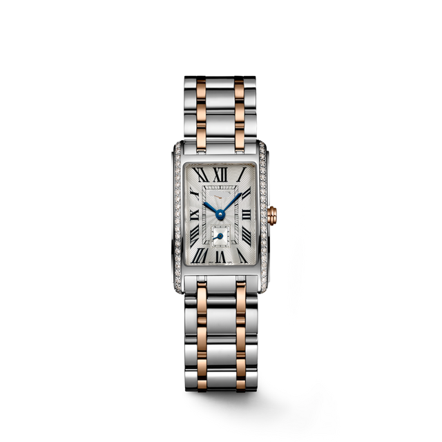 Rectangular Case Watch, 18K, Rose Gold Tone, Steel
