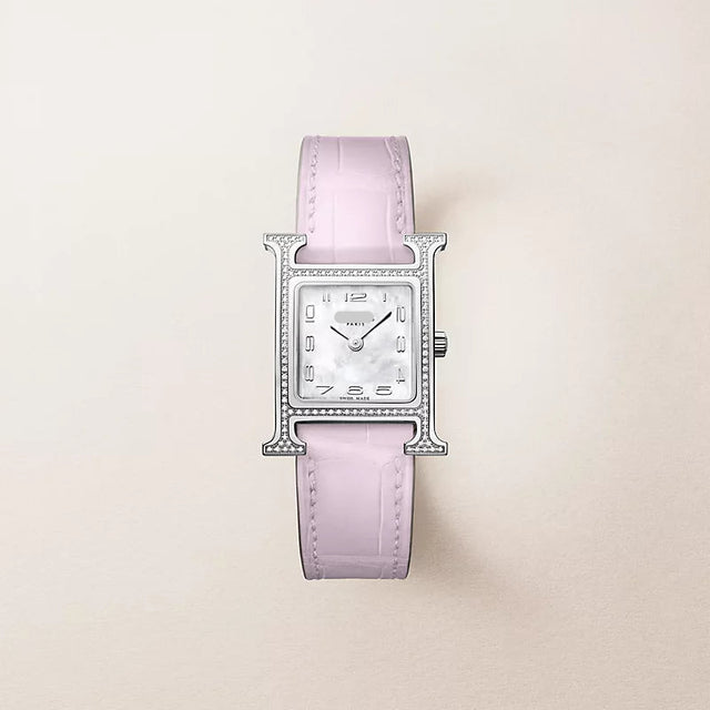 H-Case Watch, Steel, Stone-Set, Small Model, 25 mm
