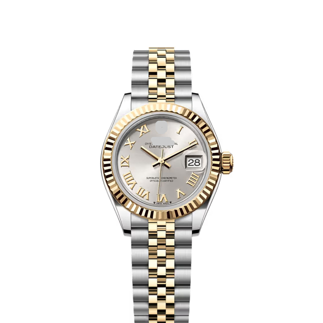 Classic Date Watch, Yellow Gold Tone, Steel, 28 mm