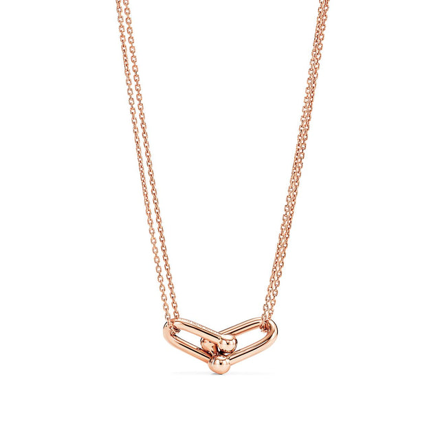 Link Pendant Necklace, Rose Gold Tone