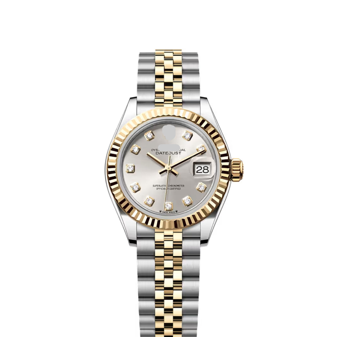 Classic Date Watch, Yellow Gold Tone, Steel, 28 mm