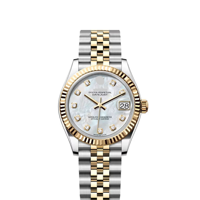 Classic Date Watch, Yellow Gold Tone, Steel, 31 mm